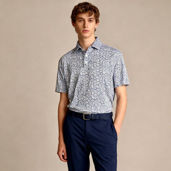 NWOT Redvanly Polo Shirt Mens Blue Lavender Golf Active Tech Size S - Picture 1 of 13